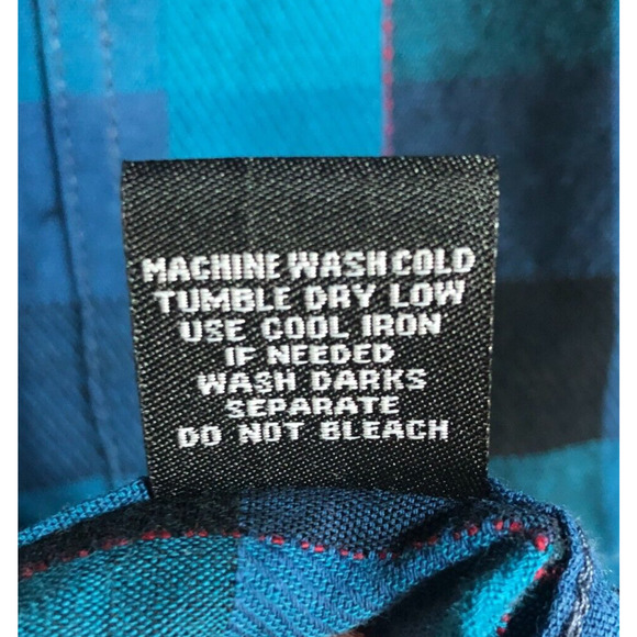 Ezekiel Shirt Mens Size Small Short Sleeve Plaid Button Down Blue Teal Black - Picture 11 of 11